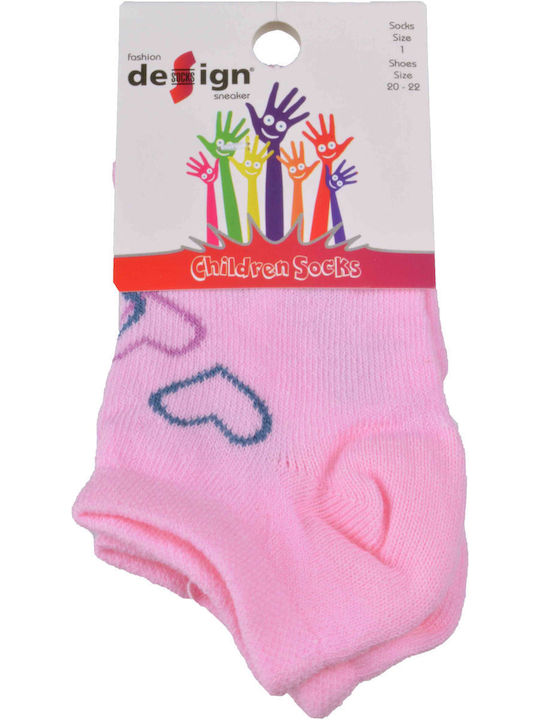 Design Kinderstrümpfe Knöchelsocken Ροζ