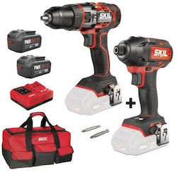 Skil 3357 Ea Set Drill Driver 20V with 2 5Ah Batteries