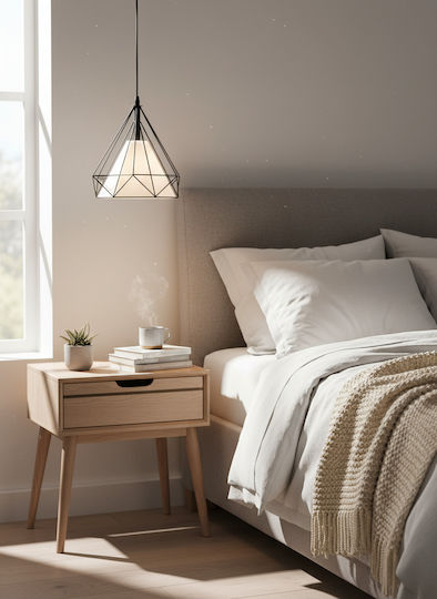 HomeMarkt Κρεμαστό Φωτιστικό Μαύρο LED 25x25x125εκ.
