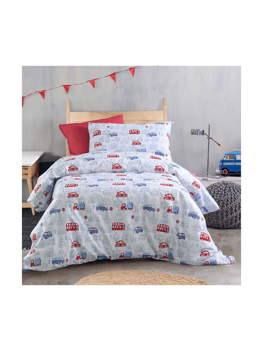 Palatex Sheet Set Single Cotton Dario Blue 165x270cm 3pcs