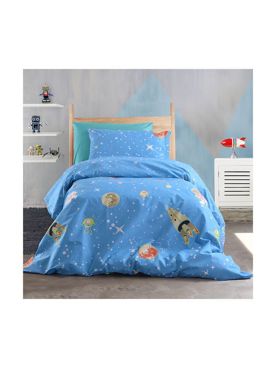 Palatex Sheet Set Single Cotton Lupa Blue 165x270cm 3pcs