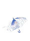 Kids Curved Handle Umbrella with Diameter 43.5cm Transparent