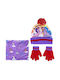 Cerda Kids Beanie Set with Scarf & Gloves Knitted Purple