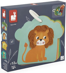 Janod Baby-Spielzeug Savannah Tactile Cards Set für 12++ Monate