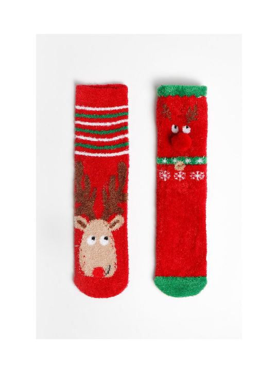 Admas Women's Christmas Socks RED 2Pack