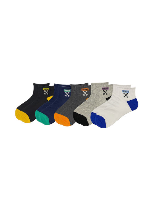 Yongtailong Electronic Men's Socks Black/Blue/Grey/White 5Pack