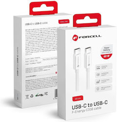 Forcell USB 3.2 Kabel USB-C männlich - USB-C 60W Weiß 0.5m (593918)