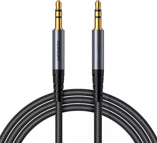 Joyroom 3,5mm Klinkenkabel 3,5mm Stecker - 3,5mm Stecker Schwarz 1,2m mit Vergoldeten Anschlüssen SY-A08