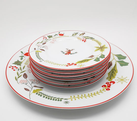 Christinholm Set Weihnachtliche Platten Porzellan Mehrfarbig 7Stück
