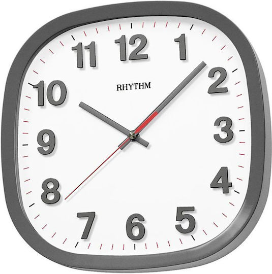 Rhythm Silent Wall Clock Plastic Gray
