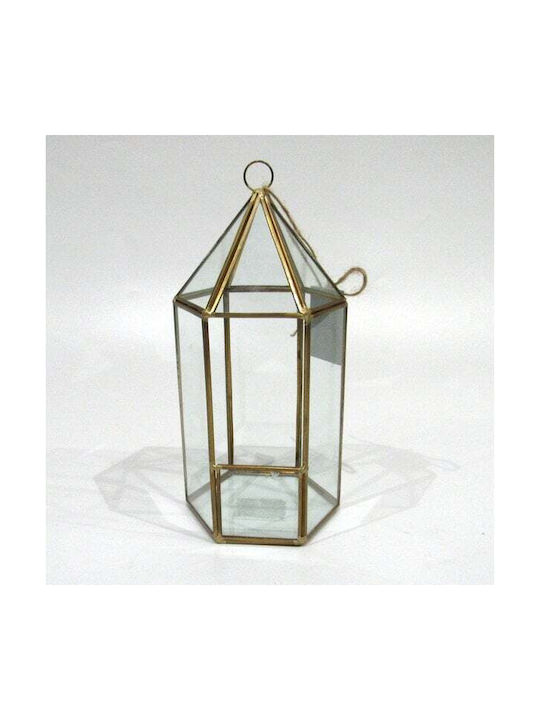 Floran Metallic Lantern Gold 16x26cm