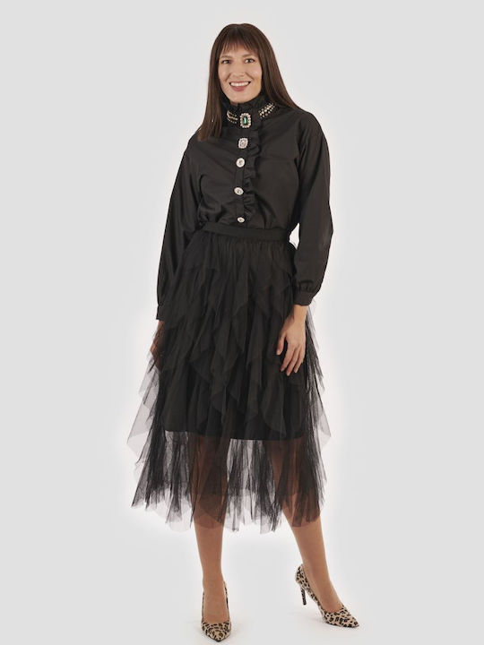 BelleFille Skirt with Tulle in Black color