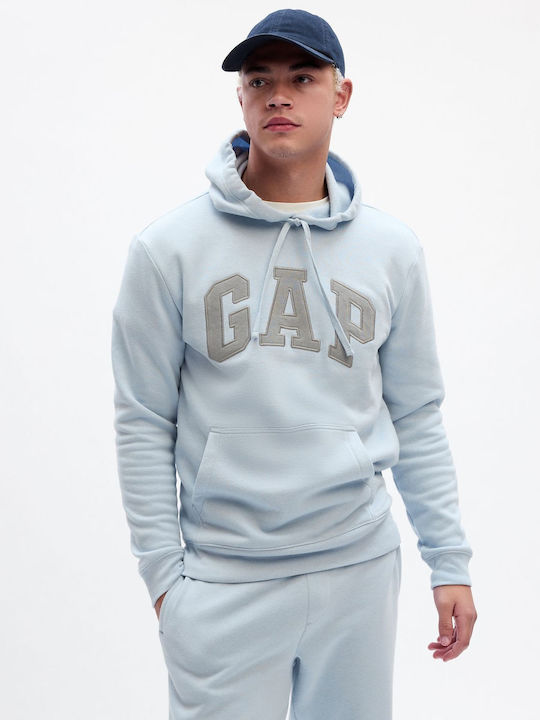 GAP Logo Men's Sweatshirt with Hood and Pockets ice blue