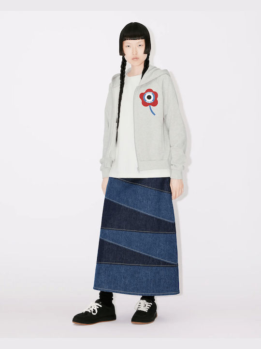 Kenzo Lungă Jachetă Hanorac pentru Femei Cu glugă Grey