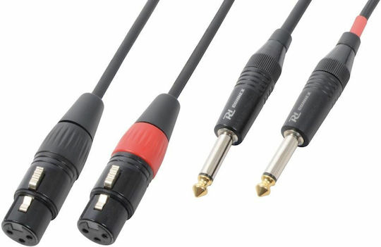 Power Dynamics Cable XLR male - 2 x 6.3mm male Μαύρο 1.5m CALIN373
