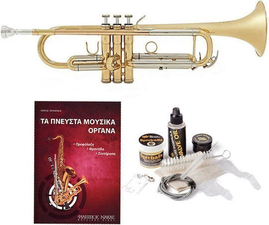 Besson BE110-1-0 Trompete mit Reinigungsset und Buch für Messingpflege Bundle