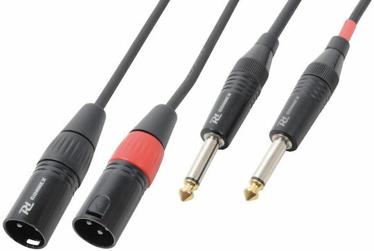 Power Dynamics Cable XLR male - 2 x 6.3mm male Μαύρο 6m CALIN376