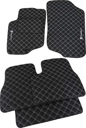 3Lines Set of Front and Rear Mats 5pcs for Peugeot 207 Black