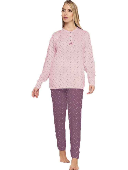 Donna BC Winter Women's Pyjama Set Cotton Rose