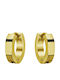 Theodora's Jewellery Ανδρικά Σκουλαρίκια Κρίκοι από Ατσάλι Επιχρυσωμένα