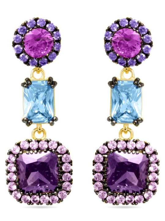 Luxenter Earrings made of Silver Gold Plated with Stones