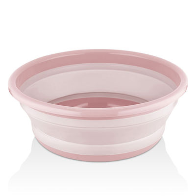 Qlux Folding Basin Round 37x37x5cm. Silicone Capacity 9lt Pink 12pcs