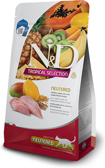 Farmina N&D Tropical Selection Dry Food with Few Grains for Adult Sterilized Cats with Chicken 1.5kg