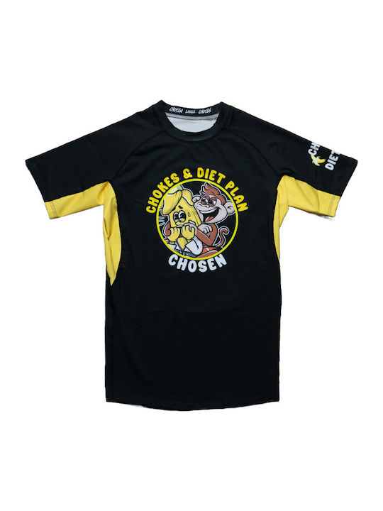 Chosen Chokes & Diet Ανδρική Κοντομάνικη Μπλούζα CHRS125 για Jiu-Jitsu Μαύρη