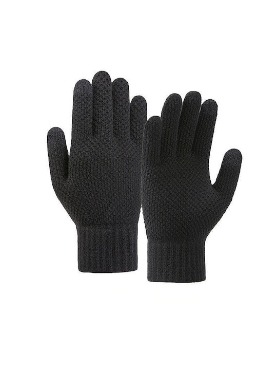 Μαύρα Ανδρικά Πλεκτά Γάντια Αφής