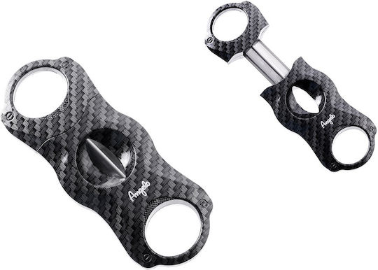 Angelo Πουροκόφτης V\-cut Plastic Κόφτης Πούρων Carbon Black Ring 60