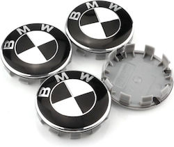 BMW Wheel Center Caps Bmw with 68mm Internal Diameter Black 4pcs