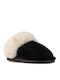 Winter Women's Slippers with Fur Black