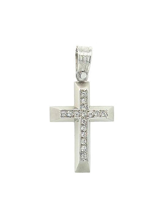 Xryseio Women's White Gold Cross 14K