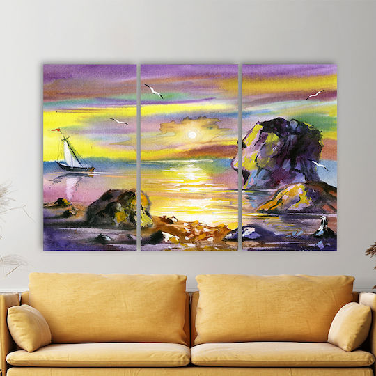 I-gallery Τρίπτυχος Πίνακας σε Καμβά 70x50cm