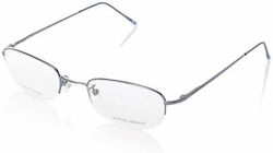 Armani Exchange Men's Metal Silver Prescription Eyeglass Frame