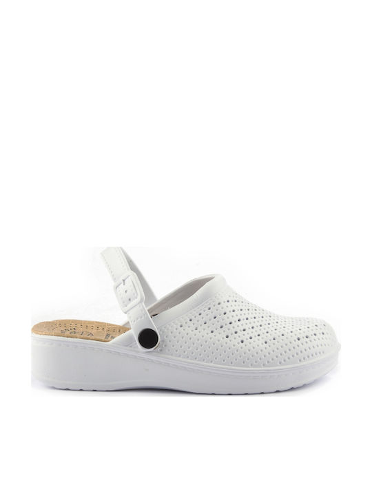Fshoes Γυναικεία Σαμπό Λευκά