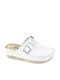 Comfort Way Shoes Γυναικεία Δερμάτινα Ανατομικά Σαμπό Λευκά