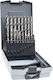 Alpen Drills Set of 19 Diamond Drills HSS with Cylindrical Shank for Metal
