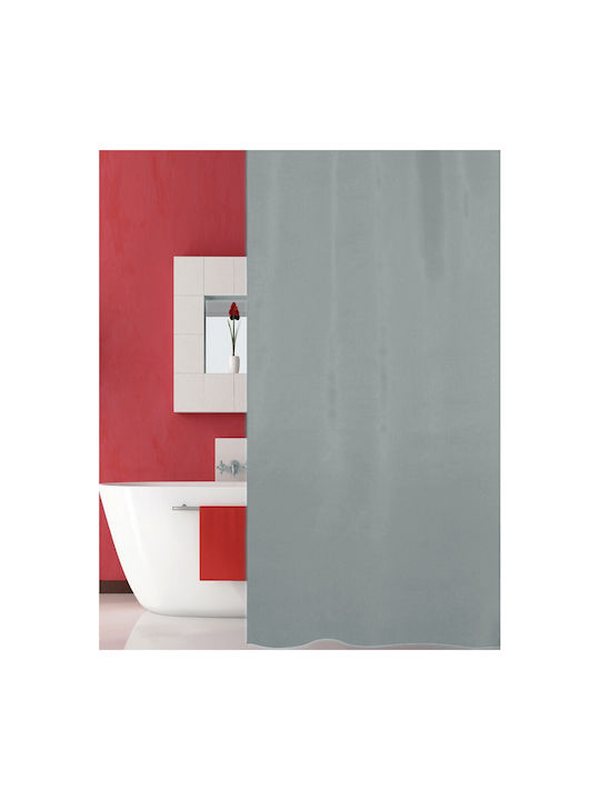 San Lorentzo Solid Κουρτίνα Μπάνιου Υφασμάτινη 180x220cm Γκρι