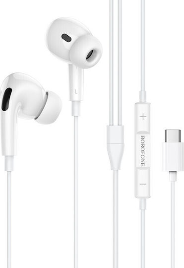 Borofone BM85 Pro Elegant In-ear Handsfree with USB-C Connector White