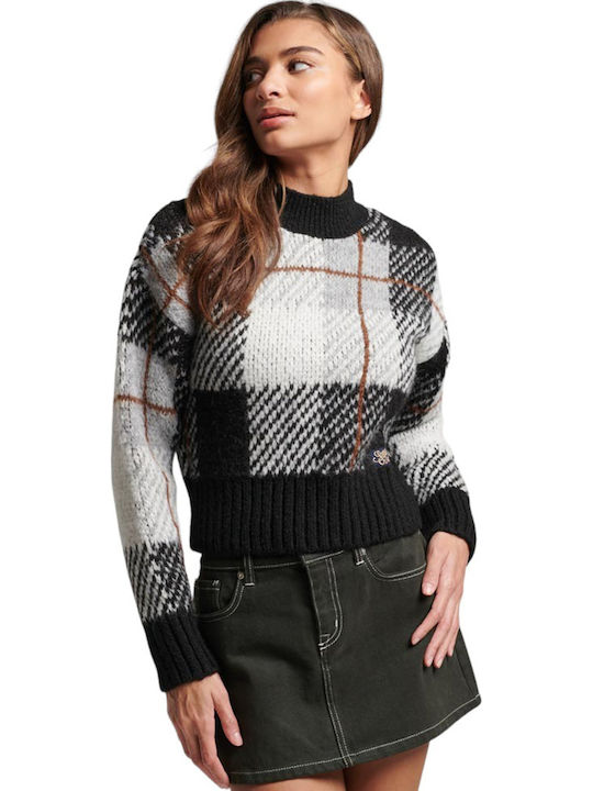 'boxy Women's Long Sleeve Sweater Checked Multicolour