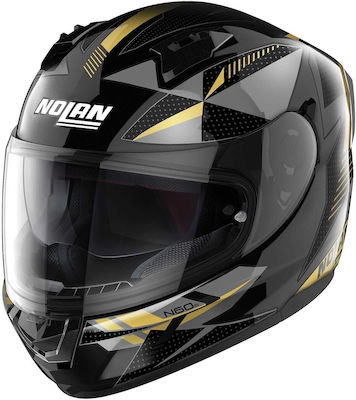 Nolan N60-6 Wiring 75 Black/Gold Κράνος Μηχανής Full Face ECE 22.06 1420gr με Pinlock και Sunvisor