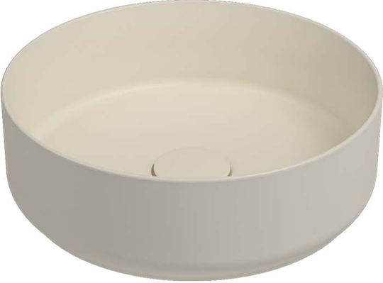 Bianco Ceramica Επικαθήμενος Νιπτήρας Πορσελάνης 36x36cm Ivory Matt