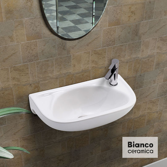 Bianco Ceramica Aufgesetztes Waschbecken Porzellan 41x26x11.5cm White