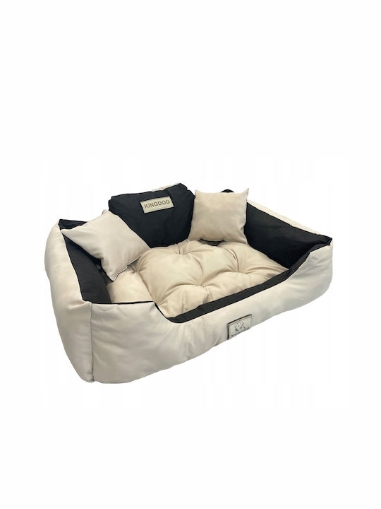 KingDog Sofa Dog Bed Beige 100x75cm.