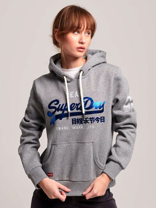 Superdry Ovin Vintage Vl Hanorac pentru Femei Cu glugă Grey