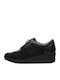 Ανατομικά Γυναικεία Slip-On Δερμάτινα Μαύρα
