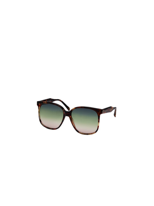 Scotch & Soda Women's Sunglasses with Brown Tartaruga Plastic Frame and Green Gradient Lens SS7018-501