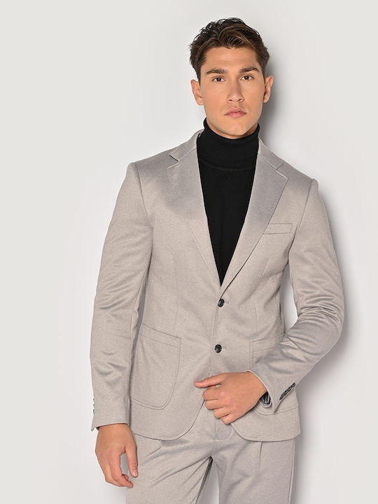 Χειμερινό Ανδρικό Σακάκι με Στενή Εφαρμογή Γκρι