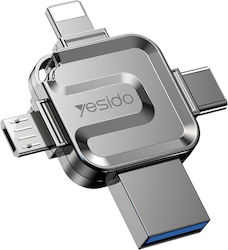 Yesido 256GB USB 2.0 Stick cu conexiune Lightning Gray
